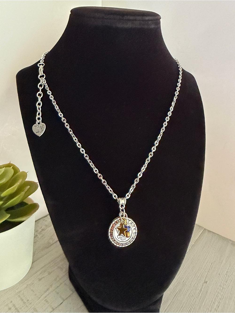 US Navy Blue & Gold Necklace 18-20" - Handmade, Hero Gift, US Navy Gift, USN